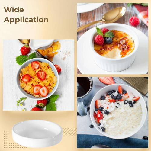 6PCS Ceramic Ramekins for Baking, 4.5in Oven Safe Creme Brulee Ramekins, Single Serve Set 2