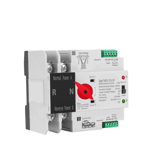 100A 4 Pole Automatic Transfer Switch Dual Power Generator Changeover  Temp Resistant