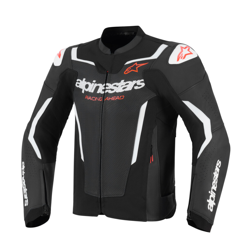 Alpinestars White,Black Gp Force V2 Leather Jacket Airflow Black White 56