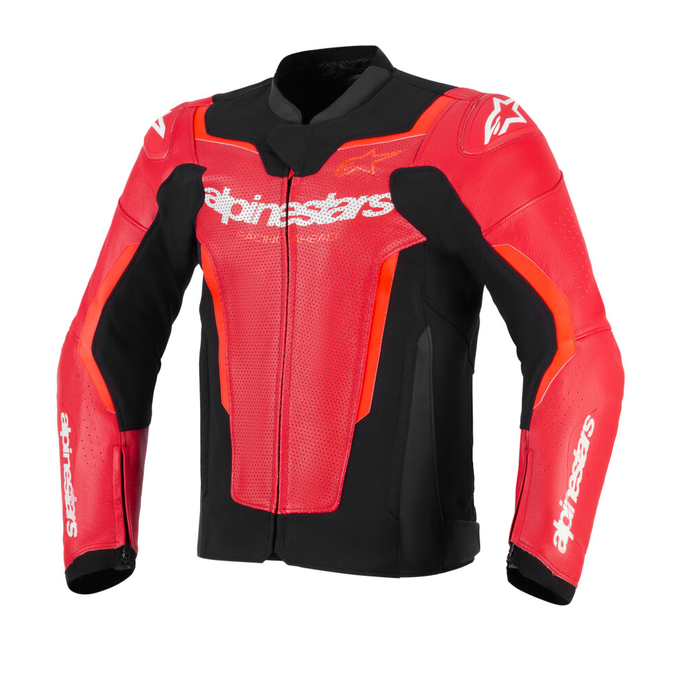 Alpinestars Red Gp Force V2 Leather Jacket Airflow Fluo 56