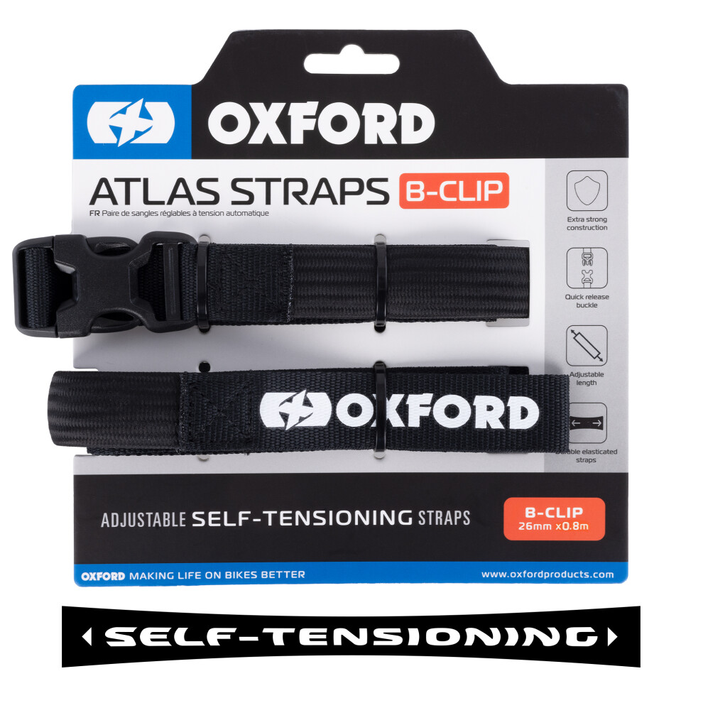 Oxford Atlas B-Clip 26Mm X0.8m Black(Pair) 5030009457098