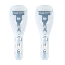 2Pcs Clear Hard Plastic Razor Travel Case, Shockproof Storage Organizer for Manual and Electric Razors