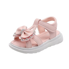Girls' Sandals Open Toe Ankle Strap Dress Shoes For Wedding Party Princess Style Pink EU 31.5