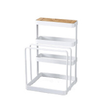 Kitchen Storage Rack with Knife and Cutting Board Holder, 2 in 1 Space Saving Iron Organizer