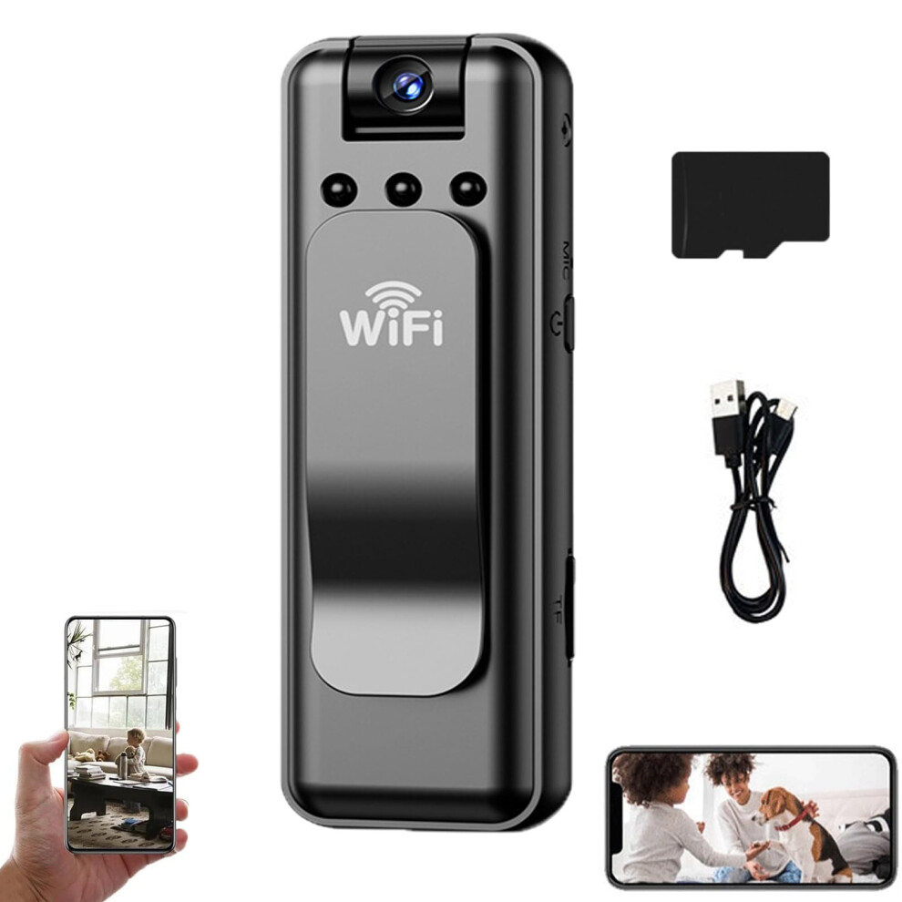 1080P Hd Body Camera With Night Vision, Wifi Mini Spy Camera 180 Lens, 32Gb Security Recorder 9199774698832