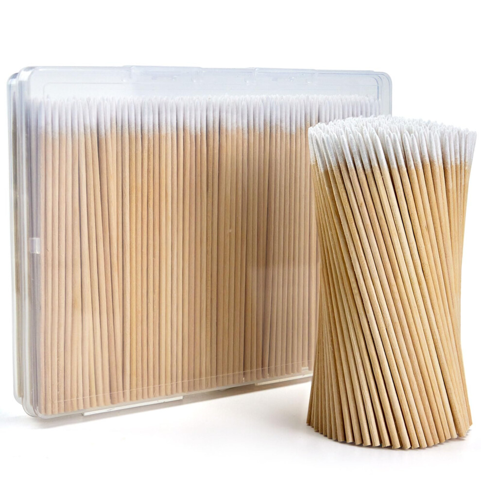 400Pcs Precision Pointed Cotton Swabs with Wooden Handles for Makeup Correction, Nail Polish and Cleaning