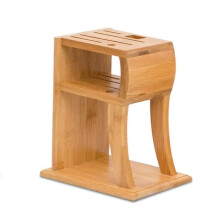 Bamboo Knife Block with 6 Slots, Natural Knife Holder Organizer for SpaceSaving Kitchen Storage
