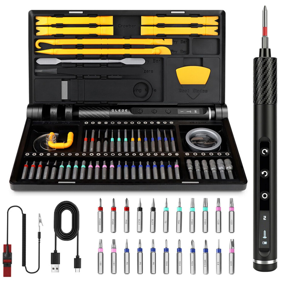 68In1 Electric Precision Screwdriver Kit With Adjustable Torque Control And Ergonomic Grip Black 9187378945155