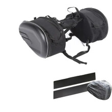 Motorcycle Saddle Bag Universal Waterproof Tail Bag For Racing Helmet, Travel, Back Seat Bag, Saddlebags PU And Plastic