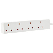 PRO ELEC PELB1904 4 Gang Extension Lead White, 3m