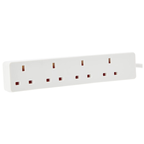 PRO ELEC PELB1904 4 Gang Extension Lead White, 3m