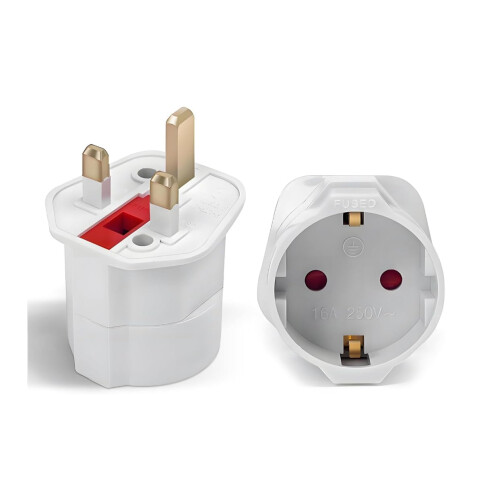 MOBIBAY European to UK Plug Adaptor- 1 Pack Adapte
