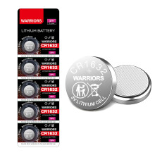 Warriors 5X 1632 CR1632 Coin Button Cell 3V 3 Volt Lithium Batteries Battery 5X Child Resistance Safety Package Retail Pack