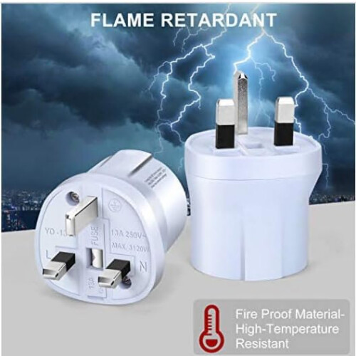 MOBIBAY European to UK Plug Adaptor- 1 Pack Adapte 1