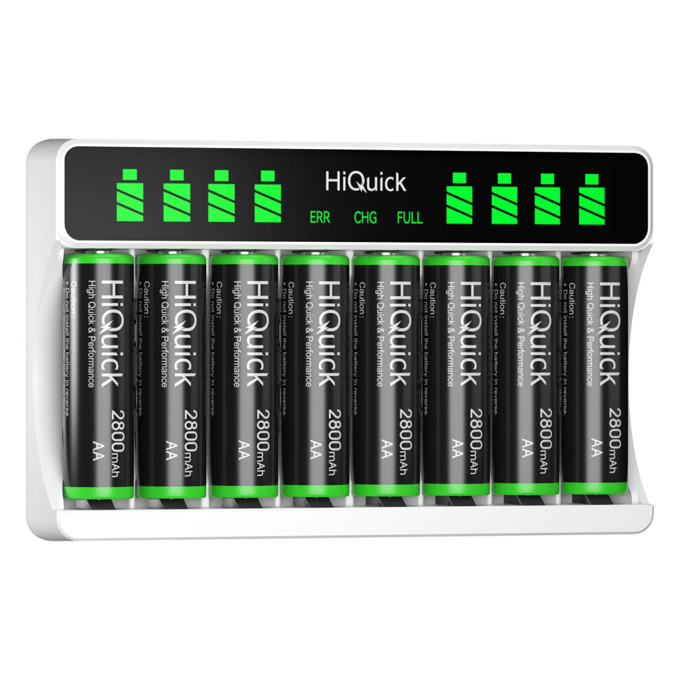Hiquick 8-Slot Aa Aaa Lcd Battery Charger, 5V 2A T 88466668