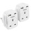 UK to European Plug Adapter 2 Pack, Schuko Grounde 1