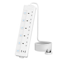 2M 5 Gang Extension Lead with 3 USB Slots (2 USB-A