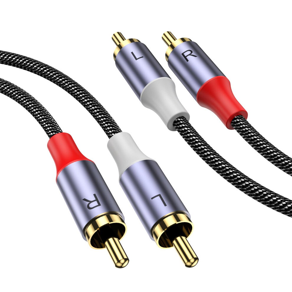 Moswag Rca Stereo Cable, 2-Male To 2-Male 10Ft/3M,