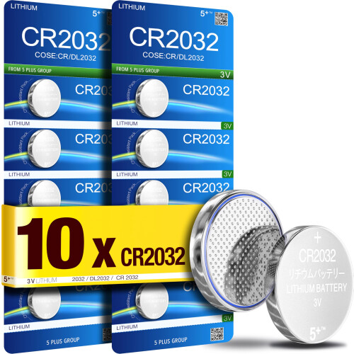 5Plus Group 10 Pcs 2032 CR2032 DL2032 ECR2032 3V L