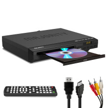 HDMI DVD Player for TV | 1080P Region Free DVD Players for Smart TV | Mini DVD Player with USB, CD & MP3 | HDMI Cable, RCA Cable & Remote Control Inc