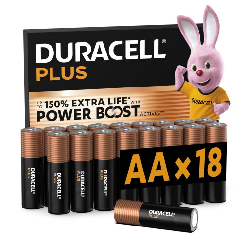 Duracell DURACELL Plus AA Batteries (18 Pack) – Alkaline Ba