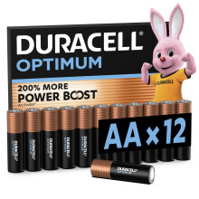 DURACELL Optimum AA Batteries (12 Pack) – Alkaline