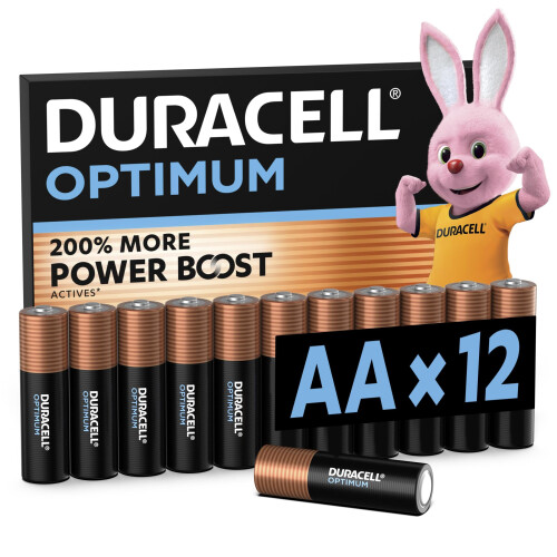 Duracell DURACELL Optimum AA Batteries (12 Pack) – Alkaline