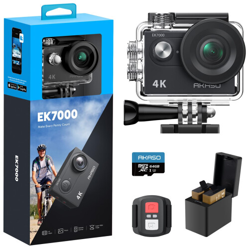 AKASO EK7000 4K30FPS Action Camera with 64GB micro
