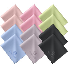 SmoTecQ 12 Pack Microfibre Glasses Cleaning Cloths