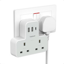 Plug Adapter with 3 USB Plug, TESSAN Double Plug A