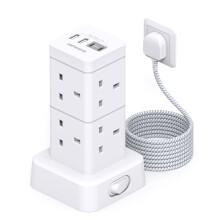 Tower Extension Lead 5M, 8 AC Outlets Multi Plug P
