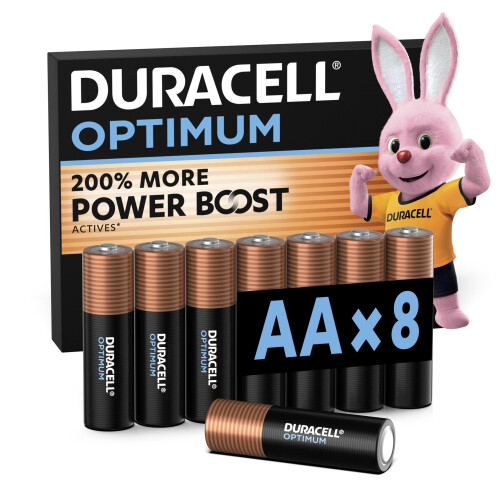 Duracell DURACELL Optimum AA Batteries (8 Pack) – Alkaline
