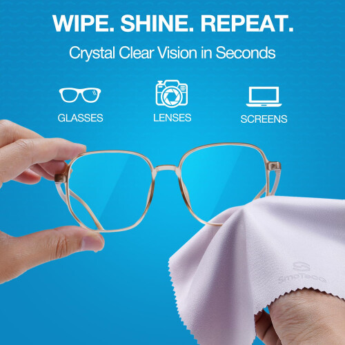 SmoTecQ 12 Pack Microfibre Glasses Cleaning Cloths 1