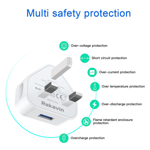 USB Plug,2Pack USB Plug UK Adaptor Phone Charger M 1