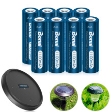 BONAI Rechargeable AA Batteries, 1.2V Ni-MH, Pre-C