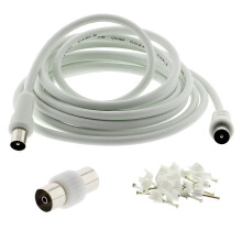 3C2V TV Coaxial Cable 10M - Nickel Plated RF Coax