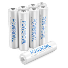POWEROWL AAA Rechargeable Battery, High Capacity 1000mAh 1.2V NiMH Triple A Low Self Discharge, Pre-Charged 8 Pack
