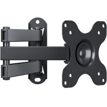 BONTEC Universal Tilting TV Wall Mount, Fits 13-30 Inch Curved and Flat TVs up to 15kg, Full Motion Adjustment, Space-Saving TV Wall Bracket, Retract