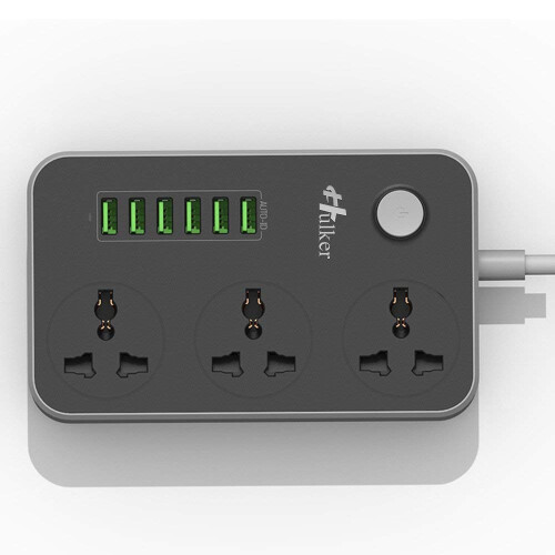 Hulker Extension Lead with USB Ports 3 Way Outlets 1