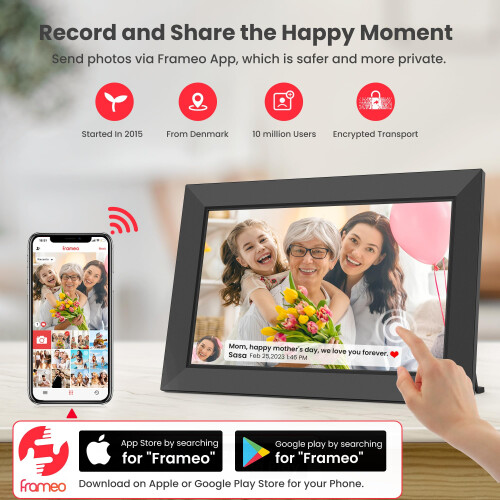 Frameo WiFi Digital Photo Frame 10.1 Inch - 1280x8 2