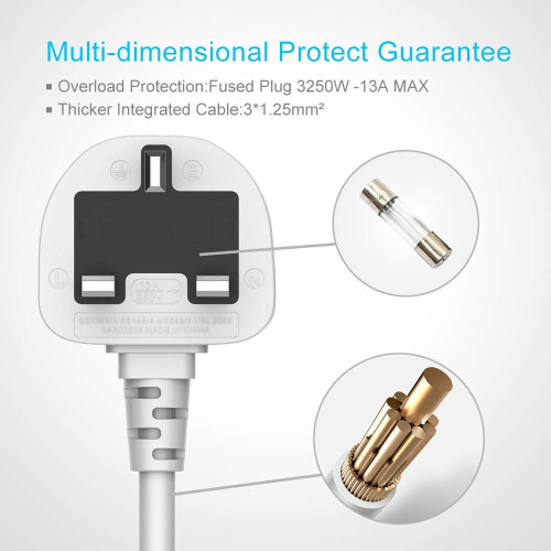 Hulker Power Strips with USB ports 3 Way Outlets 6 1