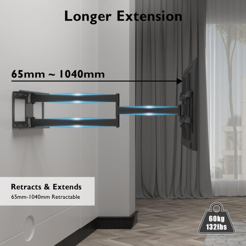 BONTEC TV Wall Bracket, Extra Long Articulating Ar 1