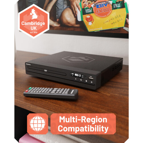 Compact DVD Player with Included HDMI | Multi Regi 1