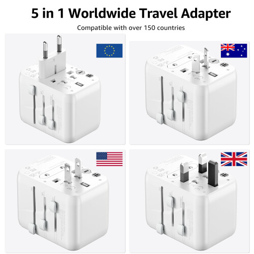 Universal Travel Adapter with USB C, Hotimy Travel 1