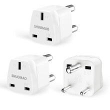 3-Pack UK to India Plug Adapter,SHUOMAO UK to 3 Pin Indian/Pakistan/Sri Lanka Plug Adaptor,UK Travel Power Adapter Converter Plug,for Indian,Pakistan