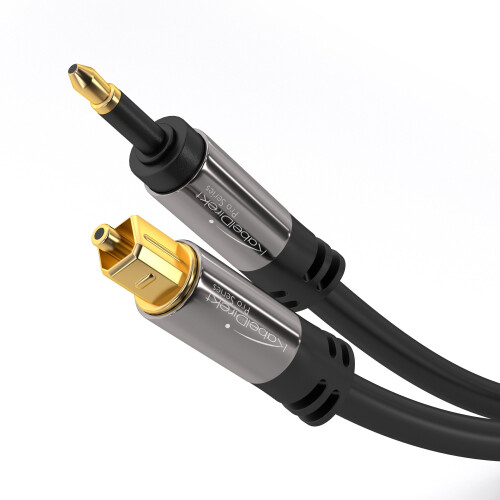 Mini-TOSLINK optical audio cable with signal prote