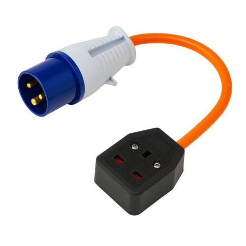 16amp to 13amp Adapter 3 Pin to UK Socket Converte