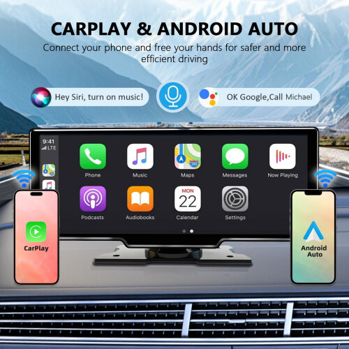 10.26 Inch Wireless Apple Carplay Screen for Car, 1