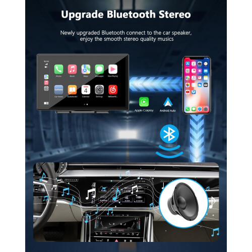 LAMTTO 9 Inch Wireless Car Stereo with Apple Carpl 2