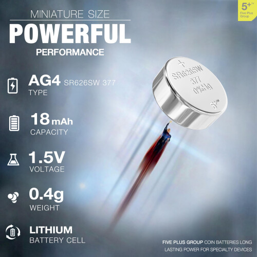 5Plus 20-Pack LR626 377 SR626SW AG4 1.55V Button C 1